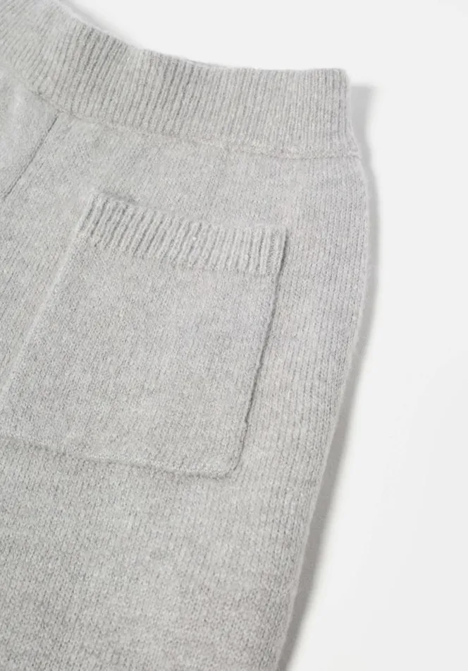 Shop MKI MOHAIR BLEND KNIT TROUSERS Grey MKI MIYUKI ZOKU Trousers