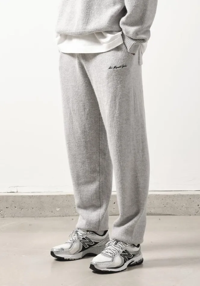 Shop MKI MOHAIR BLEND KNIT TROUSERS Grey MKI MIYUKI ZOKU Trousers