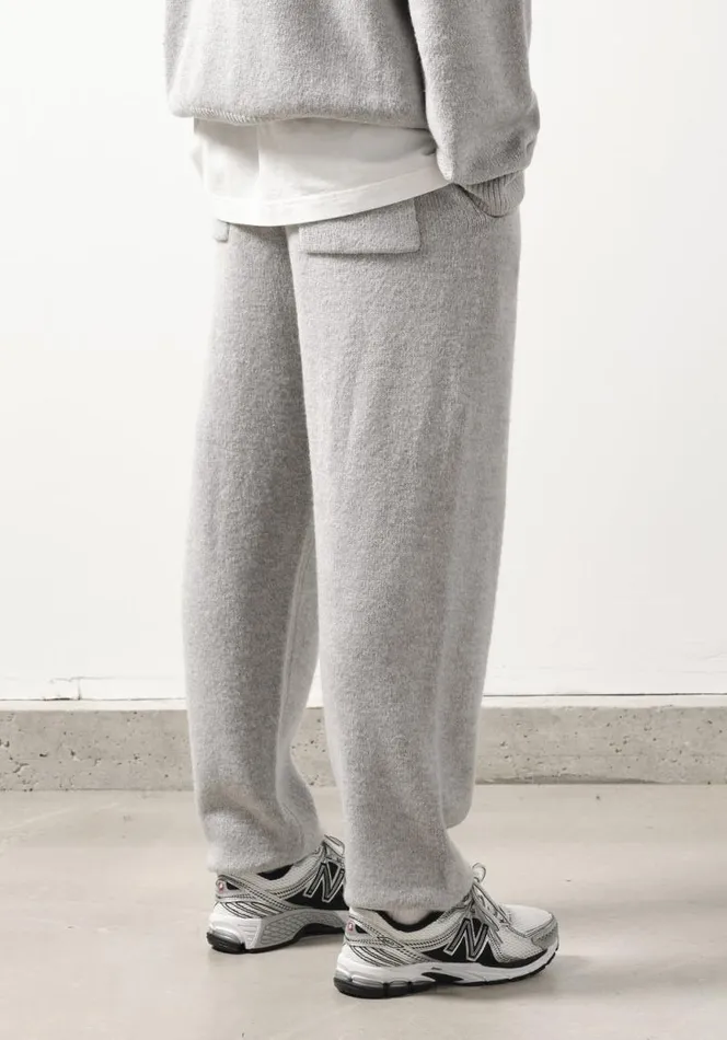 Shop MKI MOHAIR BLEND KNIT TROUSERS Grey MKI MIYUKI ZOKU Trousers