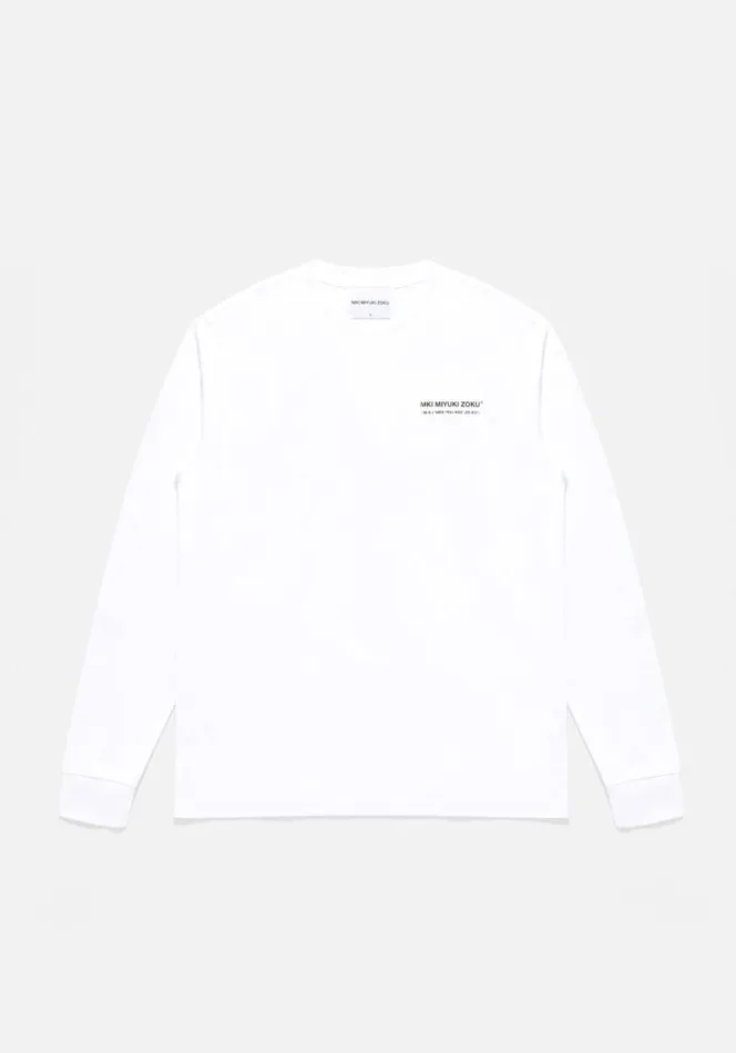Shop MKI PHONETIC LONGSLEEVE White MKI MIYUKI ZOKU TShirts