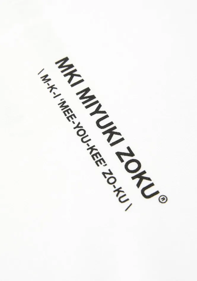 Shop MKI PHONETIC LONGSLEEVE White MKI MIYUKI ZOKU TShirts
