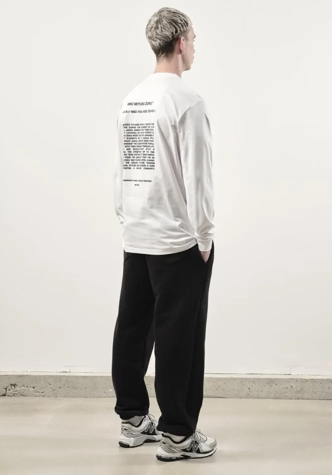 Shop MKI PHONETIC LONGSLEEVE White MKI MIYUKI ZOKU TShirts