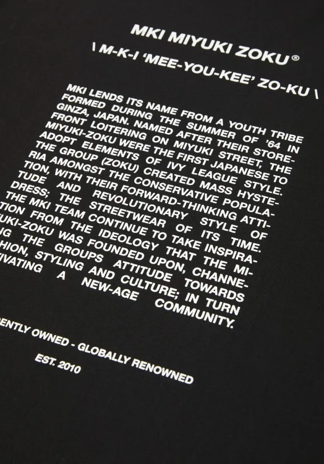 Shop MKI PHONETIC TSHIRT Black MKI MIYUKI ZOKU TShirts