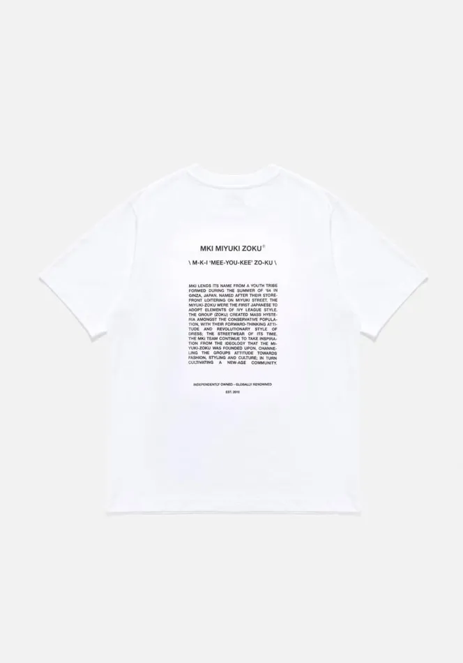 Shop MKI PHONETIC TSHIRT White MKI MIYUKI ZOKU TShirts