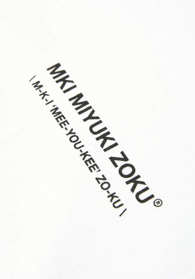 Shop MKI PHONETIC TSHIRT White MKI MIYUKI ZOKU TShirts