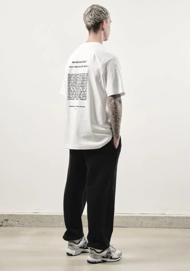 Shop MKI PHONETIC TSHIRT White MKI MIYUKI ZOKU TShirts