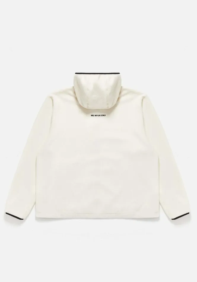 Shop MKI POLAR FLEECE HOODED JACKET Off White MKI MIYUKI ZOKU Outerwear