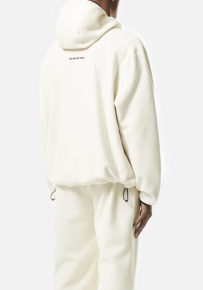 Shop MKI POLAR FLEECE HOODED JACKET Off White MKI MIYUKI ZOKU Outerwear