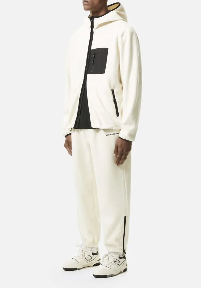 Shop MKI POLAR FLEECE HOODED JACKET Off White MKI MIYUKI ZOKU Outerwear