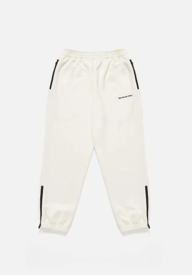 Shop MKI POLAR FLEECE TRACK PANTS Off White MKI MIYUKI ZOKU Trousers