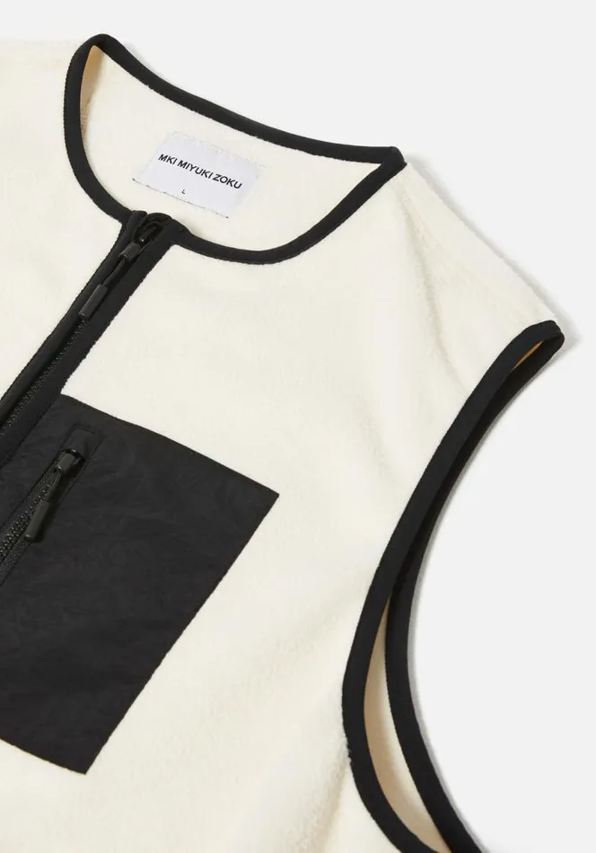 Shop MKI POLAR FLEECE VEST Off White MKI MIYUKI ZOKU Outerwear