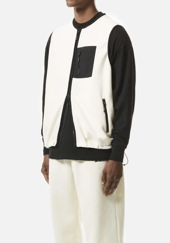 Shop MKI POLAR FLEECE VEST Off White MKI MIYUKI ZOKU Outerwear