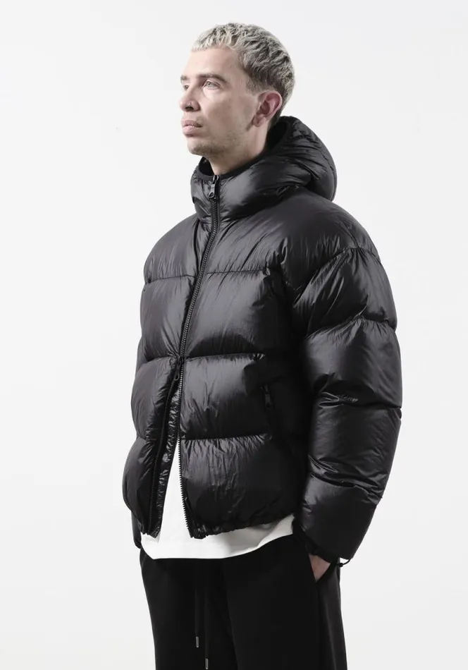 Shop MKI RIPSTOP HOODED BUBBLE JACKET Black MKI MIYUKI ZOKU Outerwear