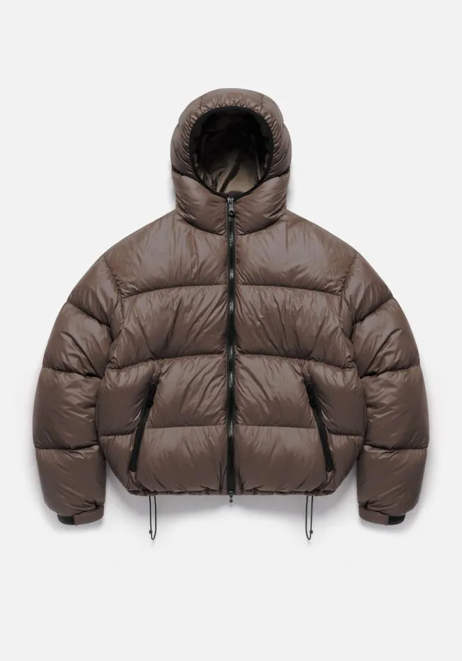 Shop MKI RIPSTOP HOODED BUBBLE JACKET Brown MKI MIYUKI ZOKU Outerwear