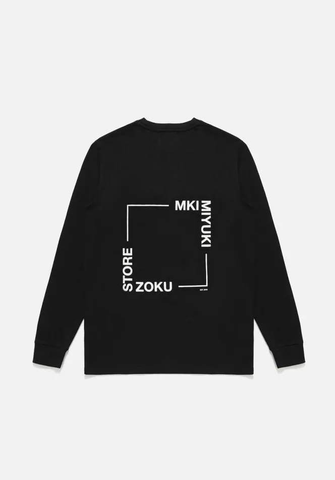 Shop MKI SQUARE LONGSLEEVE Black MKI MIYUKI ZOKU TShirts
