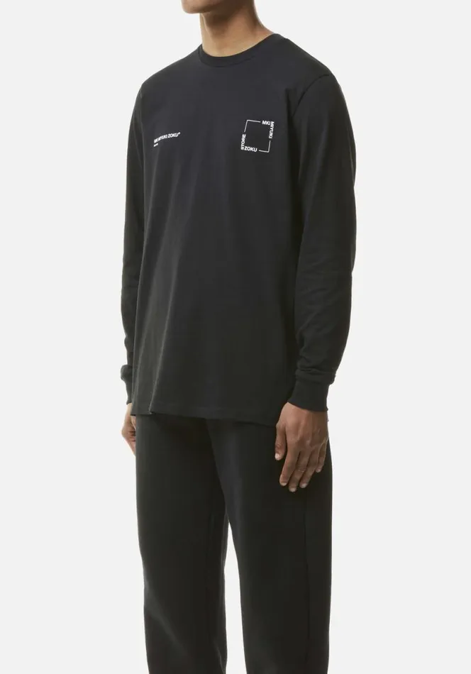 Shop MKI SQUARE LONGSLEEVE Black MKI MIYUKI ZOKU TShirts