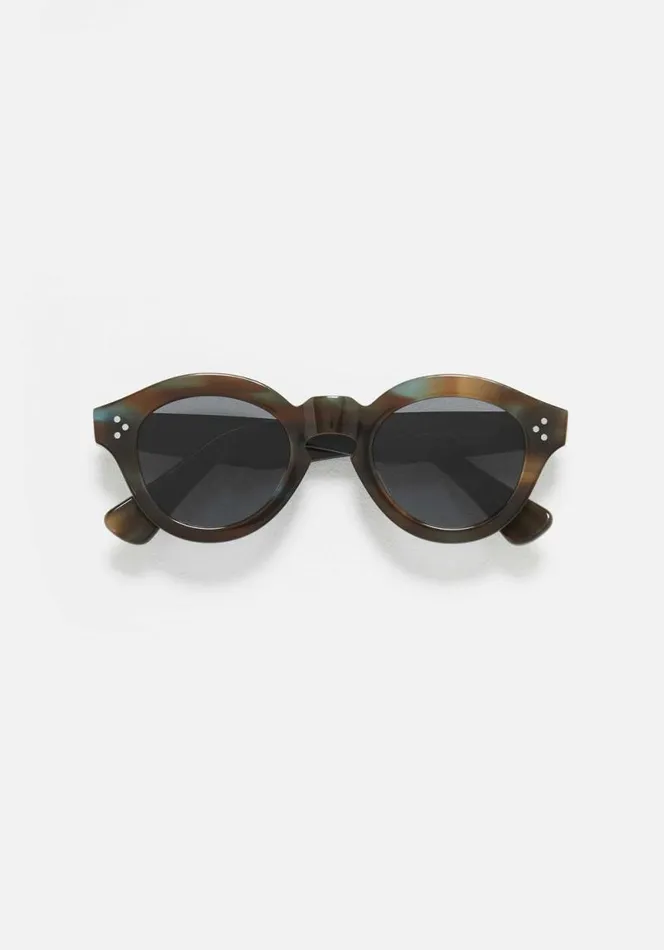 Shop MKI THICK KEYHOLE ACETATE SUNGLASSES Blue Tortoise MKI MIYUKI ZOKU Eyewear