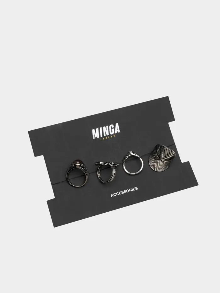 Shop Pacifica Silver Ring Set 4 PC Minga London Accessories