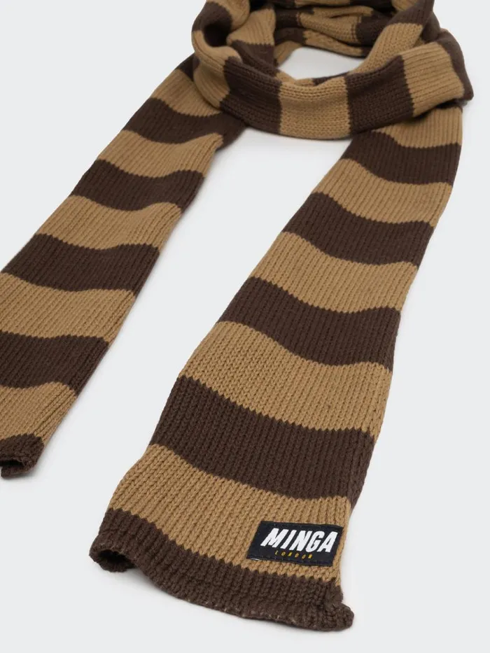 Shop Rori Stripes Brown Honey Scarf Minga London Accessories