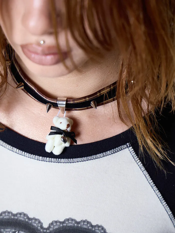 Shop Teddy Pendant Spike Choker Minga London Accessories