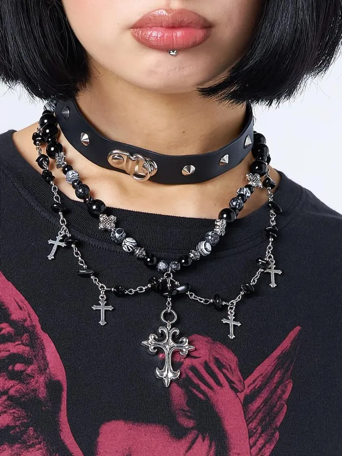 Shop Twilight Cross Beaded Pendant Necklace Minga London Accessories