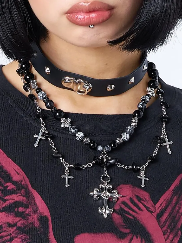 Shop Twilight Cross Beaded Pendant Necklace Minga London Accessories