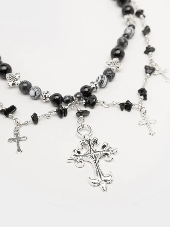 Shop Twilight Cross Beaded Pendant Necklace Minga London Accessories