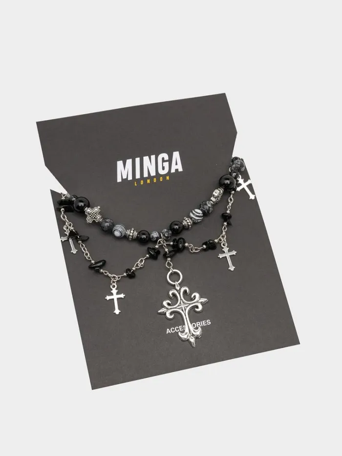 Shop Twilight Cross Beaded Pendant Necklace Minga London Accessories