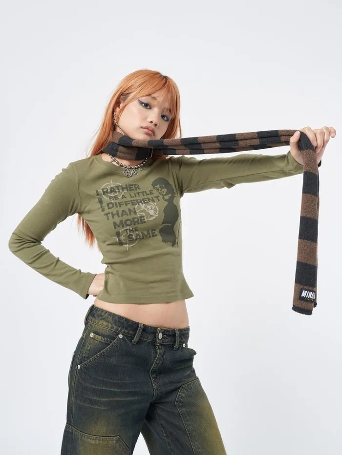 Shop Umber Stripes Knitted Scarf Minga London Accessories Shop Umber Stripes Knitted Scarf Minga London Accessories