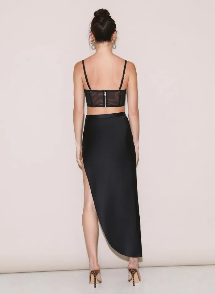 Shorts and Skirts Clothing Fleur Du Mal High Slit Skirt Black