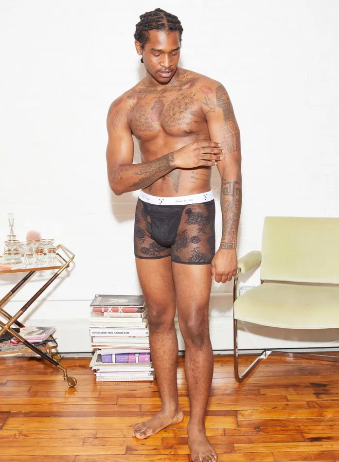Shorts and Skirts PleasureLingerieClothing Fleur Du Mal Men039s Bouquet Lace Boxer Brief Black
