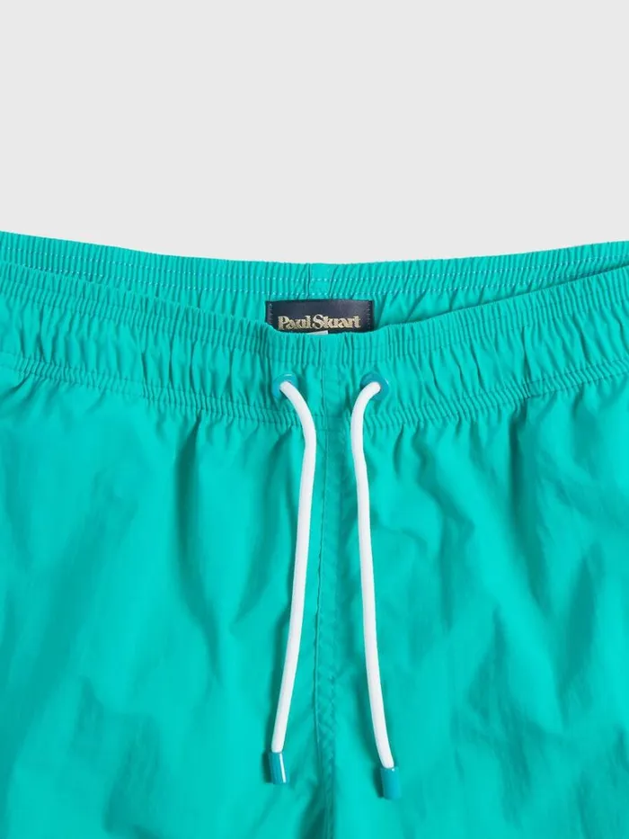 Shorts and Swim Trunks Mens Paul Stuart Nylon Solid Color Swim Trunk Green