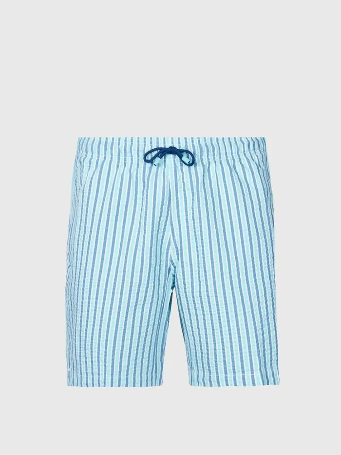 Shorts and Swim Trunks Mens Paul Stuart Seersucker Swim Trunk Pinkblue