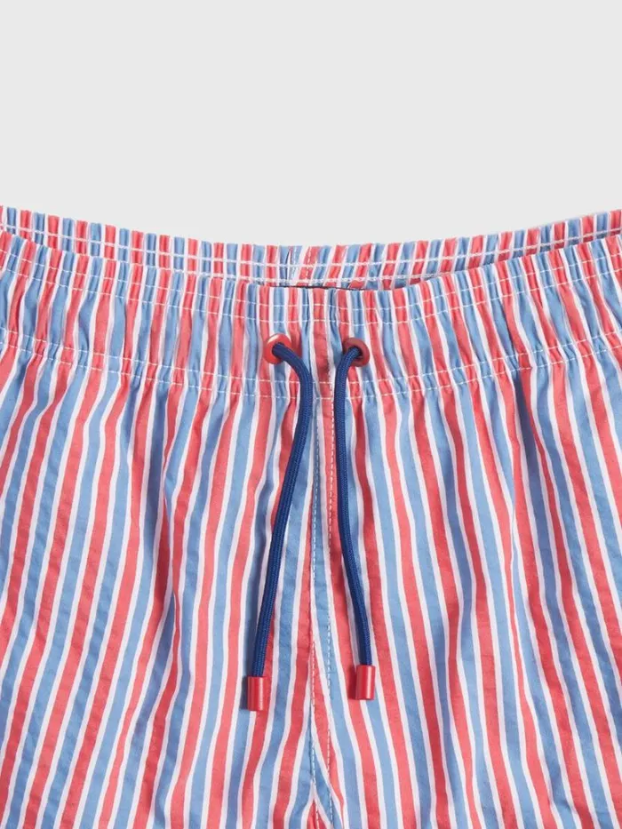 Shorts and Swim Trunks Mens Paul Stuart Seersucker Swim Trunk Pinkblue