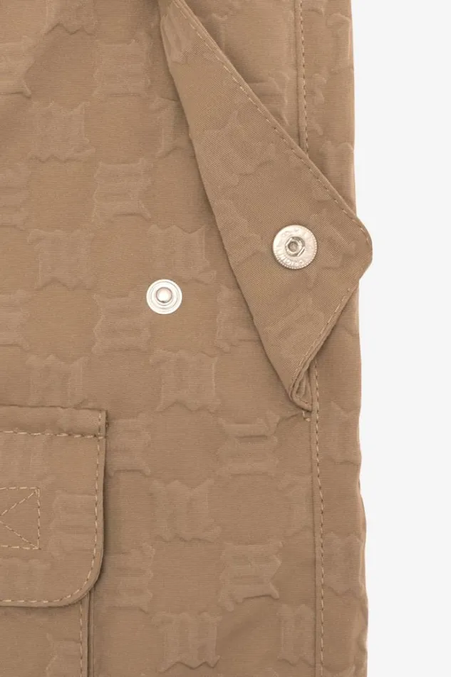Shorts Men MISBHV Jordan Barrett 3D Embossed Oversize Monogram Cargo Shorts Olive