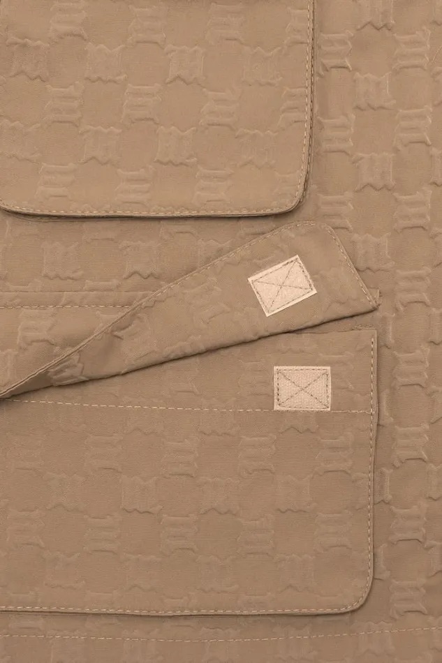 Shorts Men MISBHV Jordan Barrett 3D Embossed Oversize Monogram Cargo Shorts Olive
