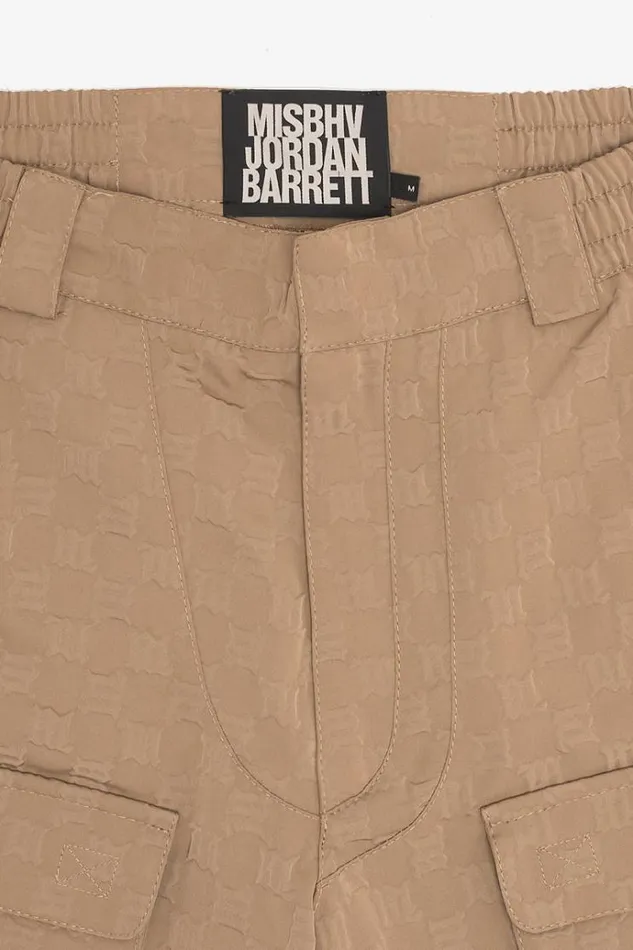 Shorts Men MISBHV Jordan Barrett 3D Embossed Oversize Monogram Cargo Shorts Olive