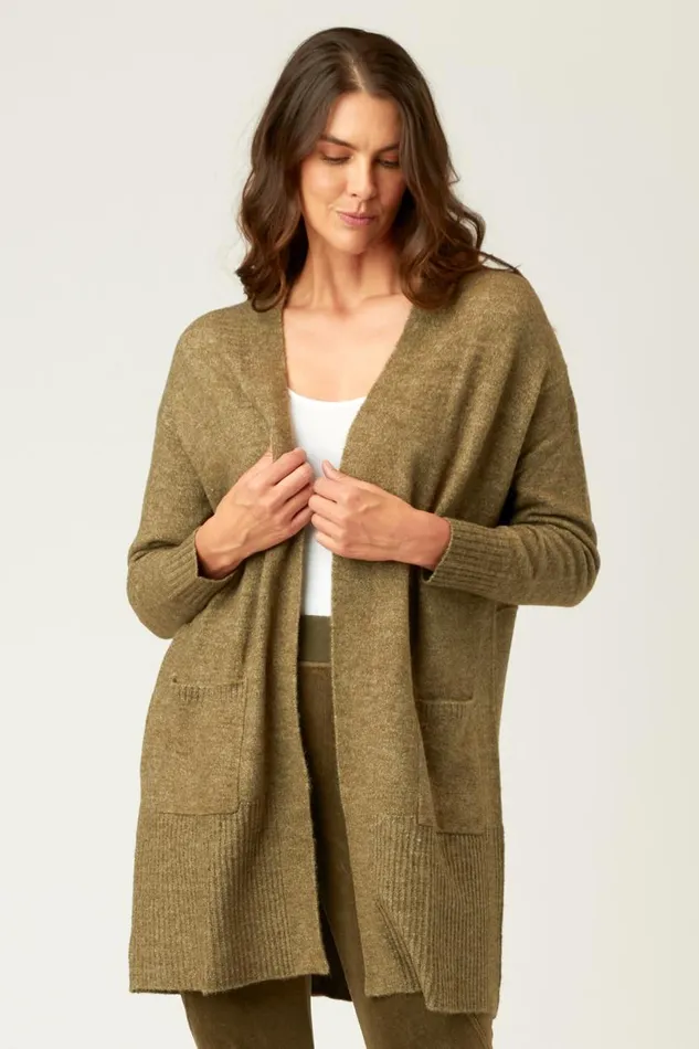 Silvies Cardigan Evergreen Heather Clothing XCVI Sweaters