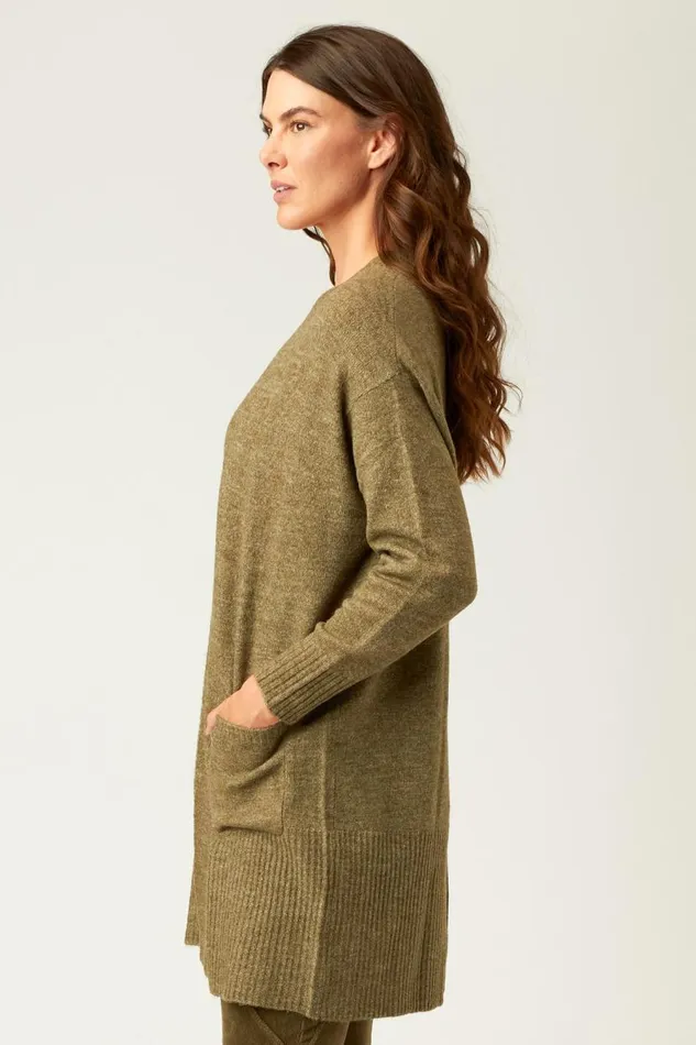 Silvies Cardigan Evergreen Heather Clothing XCVI Sweaters