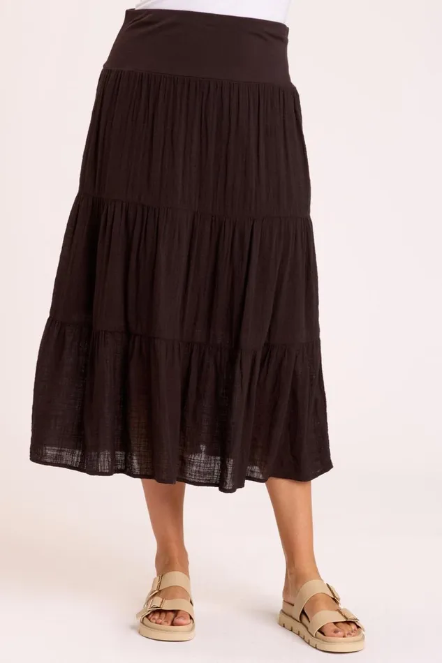 Sirius Tiered Skirt Black Clothing XCVI Skirts