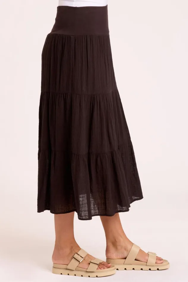 Sirius Tiered Skirt Black Clothing XCVI Skirts