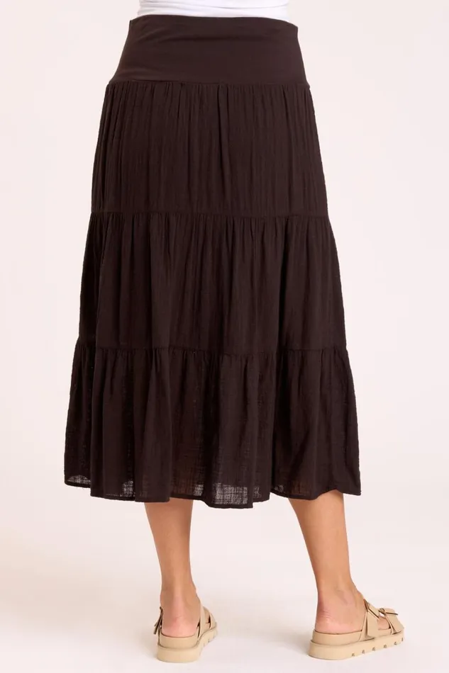 Sirius Tiered Skirt Black Clothing XCVI Skirts