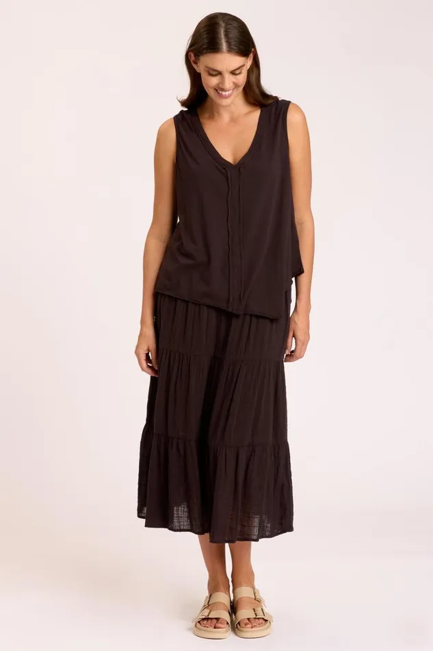 Sirius Tiered Skirt Black Clothing XCVI Skirts