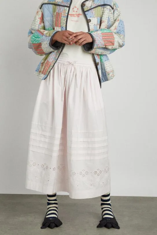 Skirts Women Damson Madder Kelsey Pin Tuck Midi Skirt 8211 Sugar Pink