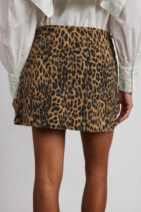 Skirts Women Damson Madder Lily Denim Mini Skirt Leopard