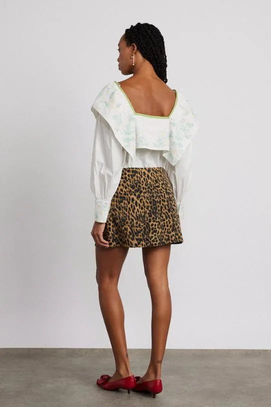 Skirts Women Damson Madder Lily Denim Mini Skirt Leopard