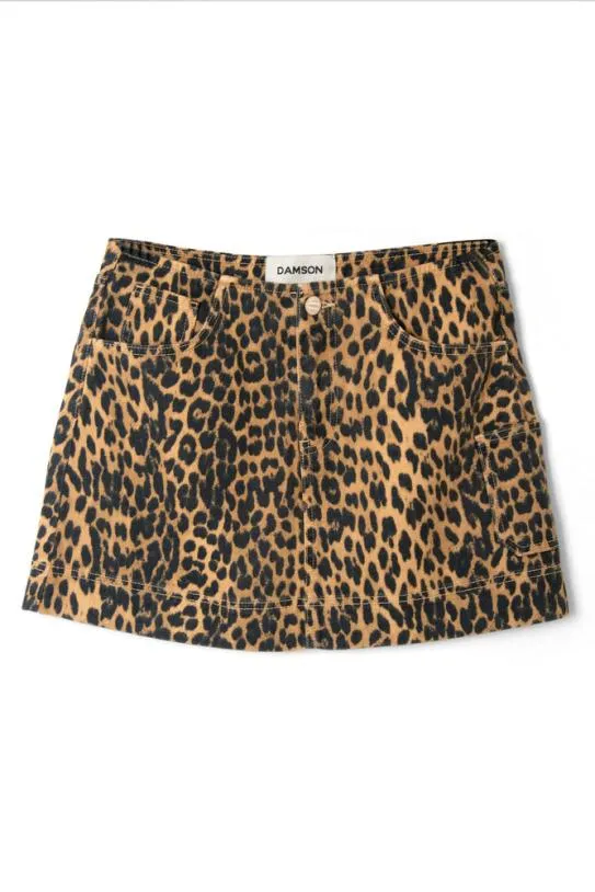 Skirts Women Damson Madder Lily Denim Mini Skirt Leopard