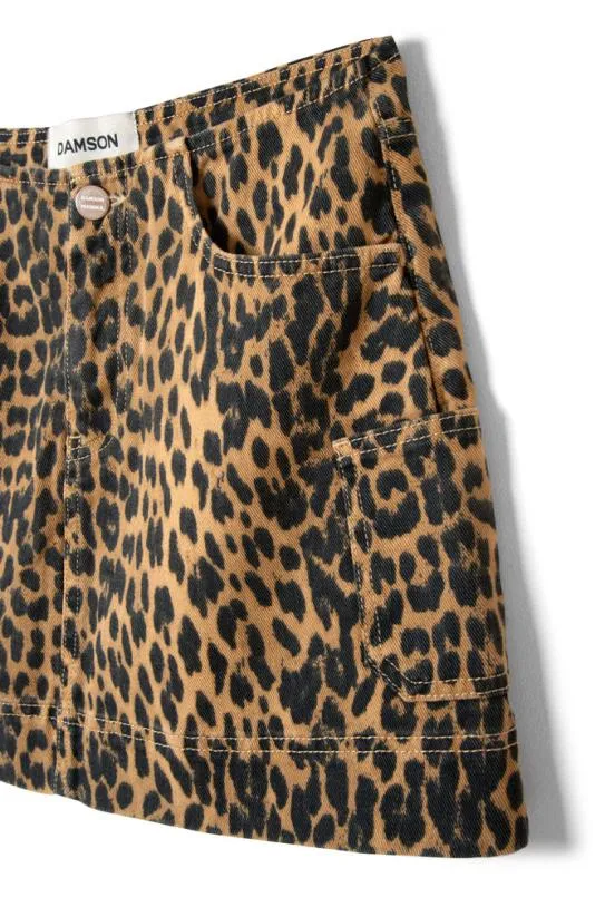 Skirts Women Damson Madder Lily Denim Mini Skirt Leopard