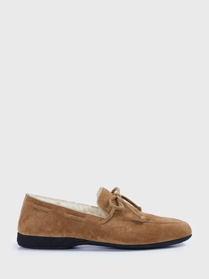 SlipsOns Mens Paul Stuart Haile Shearling SlipOn Cognac