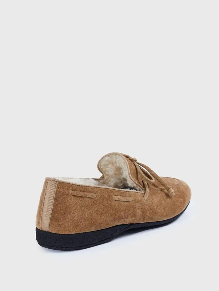 SlipsOns Mens Paul Stuart Haile Shearling SlipOn Cognac